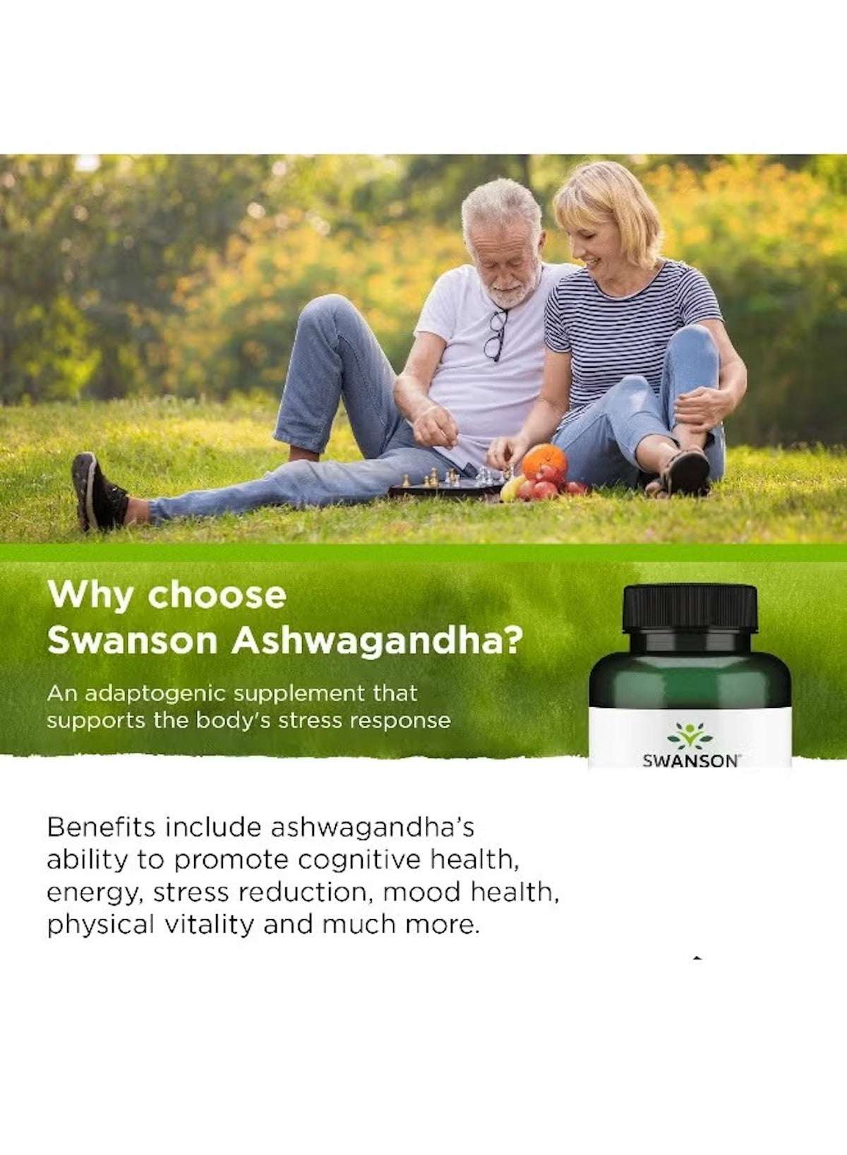 SWANSON Ashwagandha Capsules UAE for stress relief, cognitive health, and improved vitality