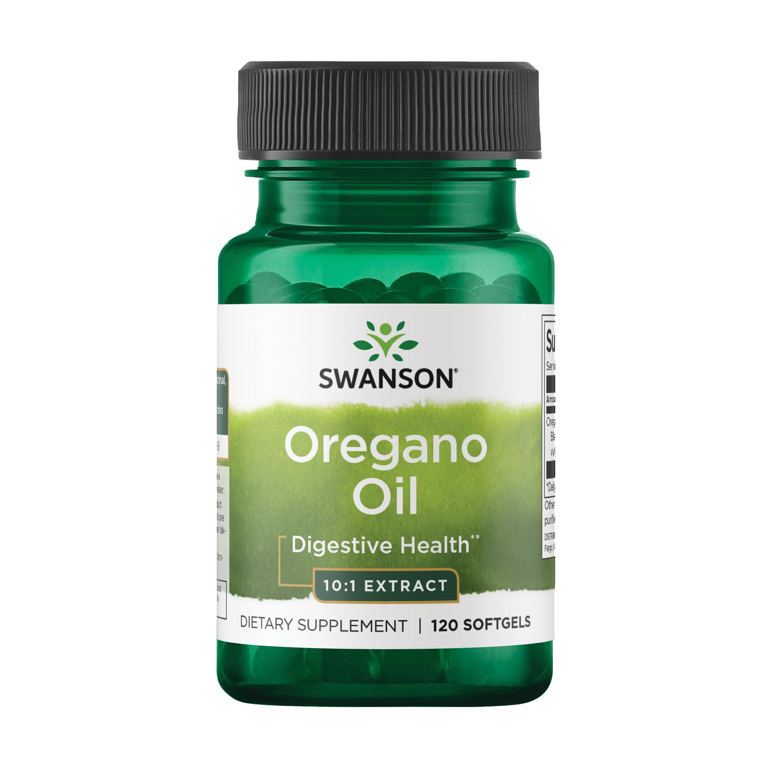 Swanson oregano oil softgels UAE green bottle 120 softgels digestive health 10 to 1 extract dietary supplement