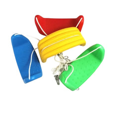 Colorful Huitich swing playsets for backyard with red yellow blue and green plastic seats
