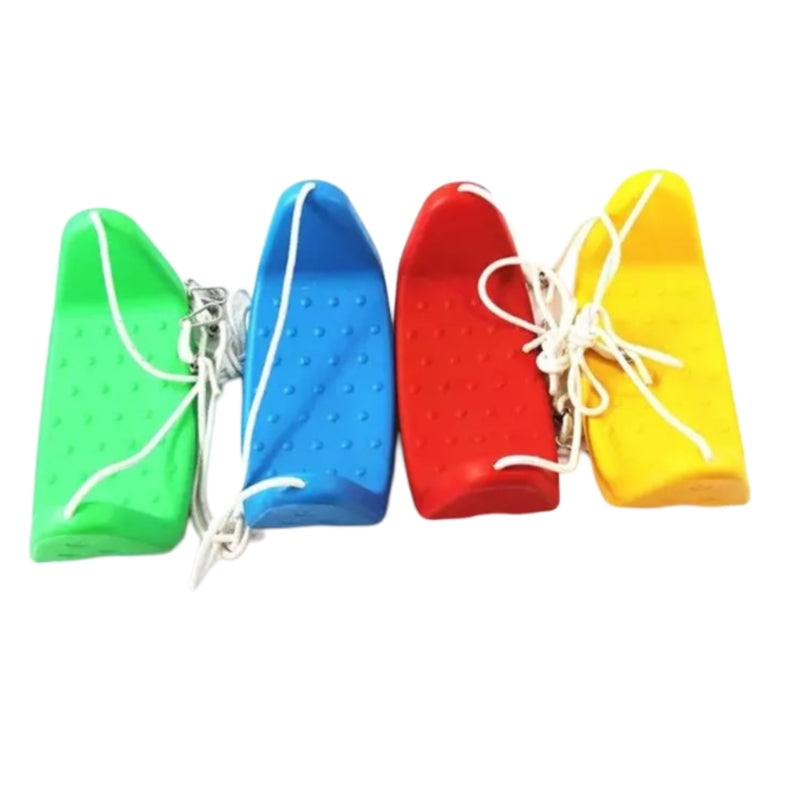 Colorful swing playsets for backyard by Huitich with green blue red and yellow plastic seats with ropes