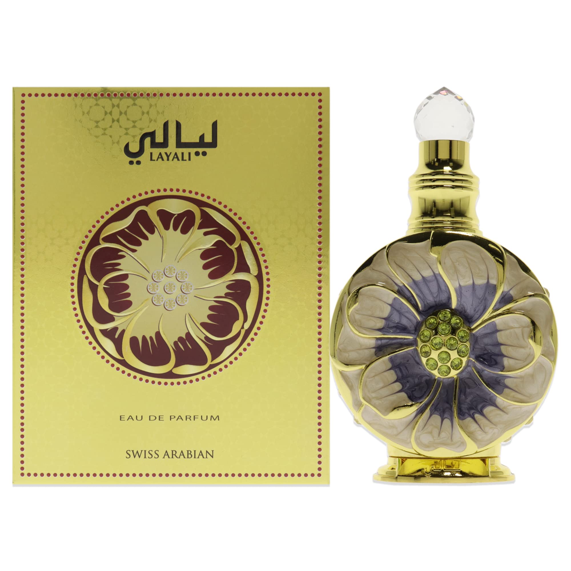 Swiss Arabian Layali perfume for women gold decorative bottle with matching gold box