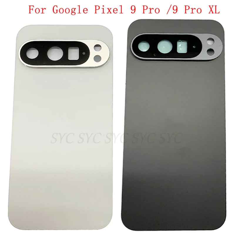 Mumzar Google Pixel 9 Pro XL back cover replacement set showing white and black rear panels with camera cutouts