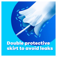 Tampax Compak Super tampons UAE showing tampon with double protective skirt to prevent leaks