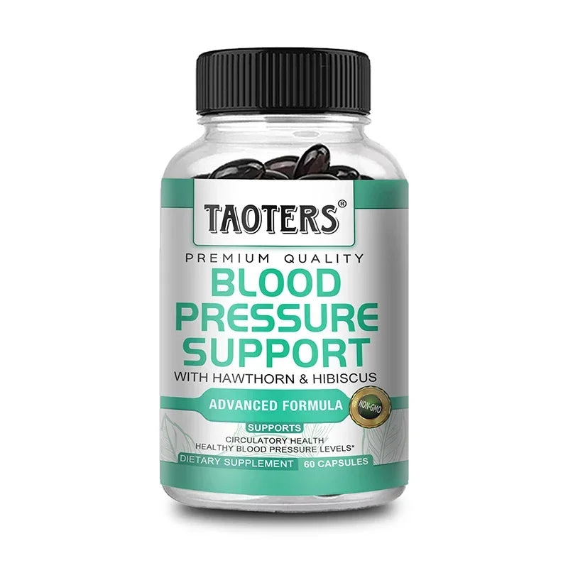 Mumzar blood pressure support supplement with hawthorn and hibiscus in a 60-capsule bottle