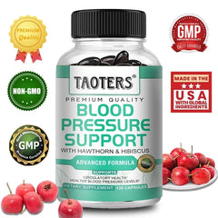 Mumzar Blood Pressure Support Supplement with Hawthorn and Hibiscus in a 120-capsule bottle