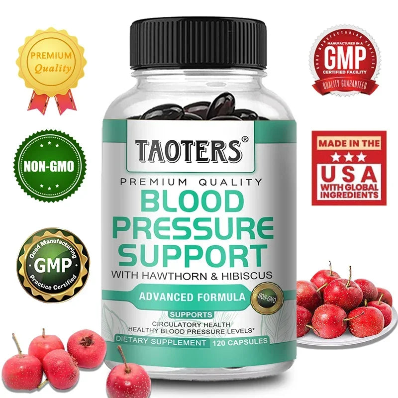 Mumzar Blood Pressure Support Supplement with Hawthorn and Hibiscus in a 120 Capsules Bottle