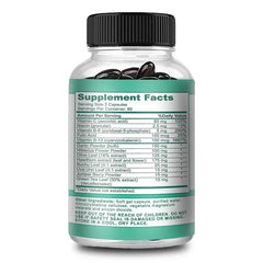 Mumzar Blood Pressure Support Supplement in a clear bottle with green label and capsule details