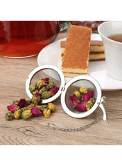 Huitich stainless steel mesh tea ball tea infuser pack of 2 with dried flowers and cup of tea