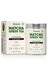 Tencha ceremonial grade matcha green tea in a sleek container for vibrant flavor and rich texture