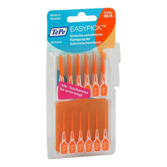Orange TePe EasyPick toothpicks for narrow gaps. Pack of 36 interdental picks with travel case