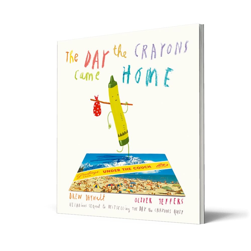 The Day The Crayons Came Home book with colorful crayon illustration on cover by Mumzar