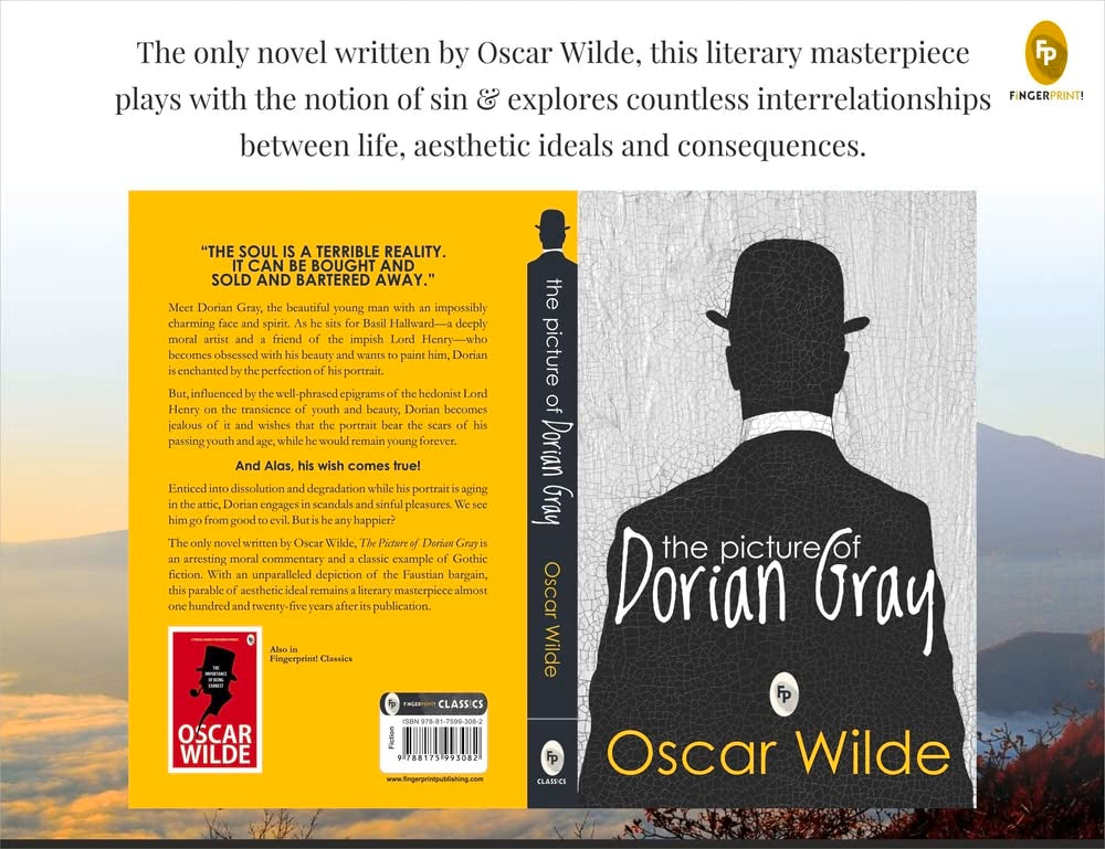 Classic literature box set featuring The Picture of Dorian Gray by Oscar Wilde cover with black silhouette and yellow back