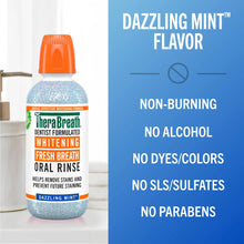 Dazzling mint whitening fresh breath oral rinse bottle with orange cap
