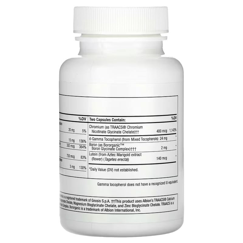 Thorne Basic Nutrients 2 Day UAE vitamin and mineral supplement bottle showing nutrition facts label