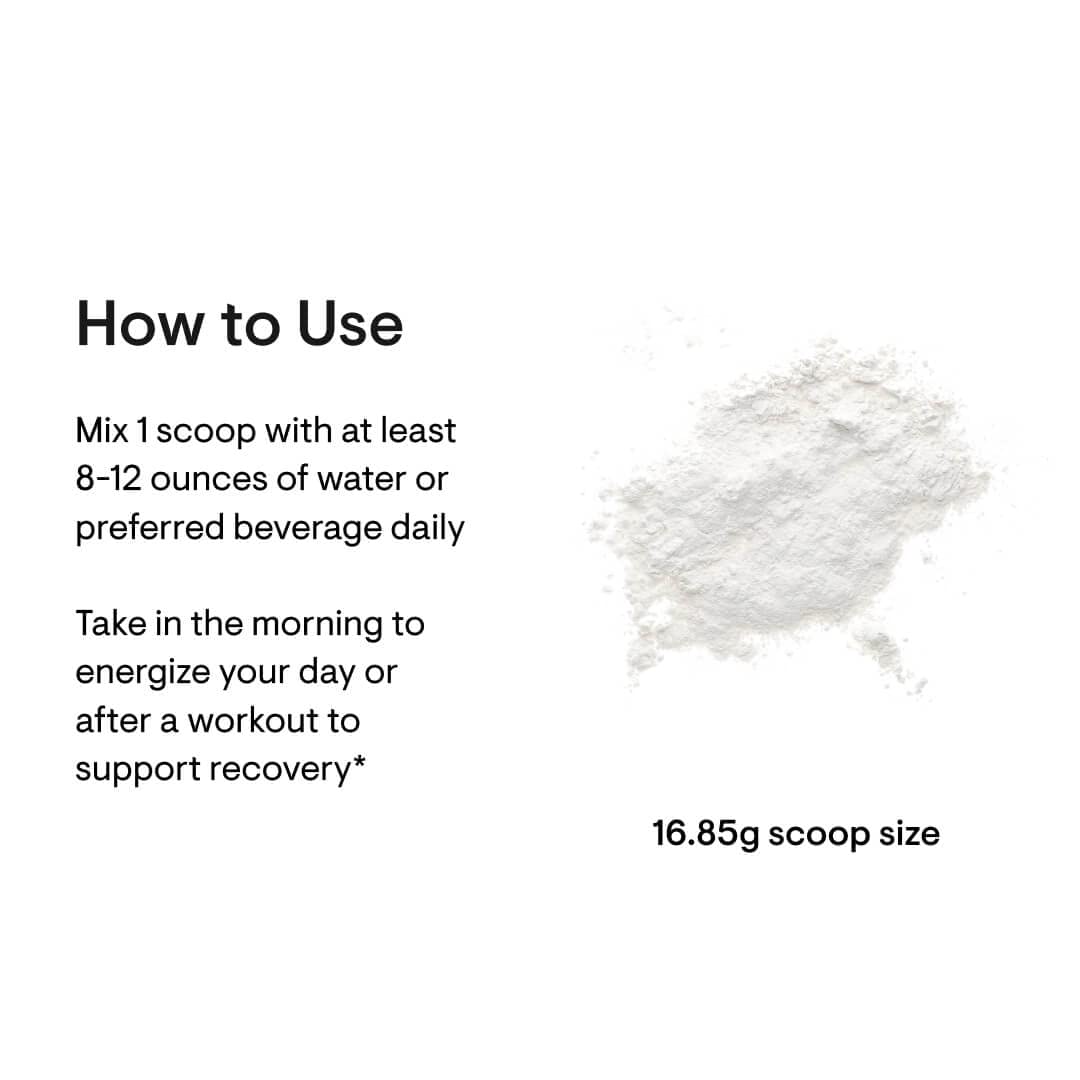 THORNE collagen peptides powder UAE scoop with 16.85g size and How to Use instructions mix 1 scoop with 8 to 12 oz water