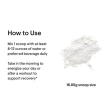 How to use panel: mix 1 scoop with water or preferred dairy beverage