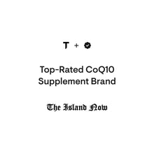 CoQ10 supplement brand panel with text 'Top-Rated CoQ10 Supplement Brand'