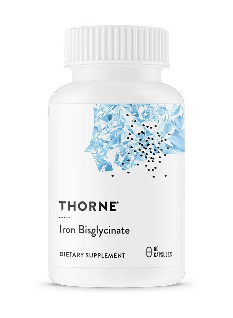 Thorne Iron Bisglycinate Dietary Supplement Bottle with 60 Capsules - ideal iron bisglycinate supplement UAE