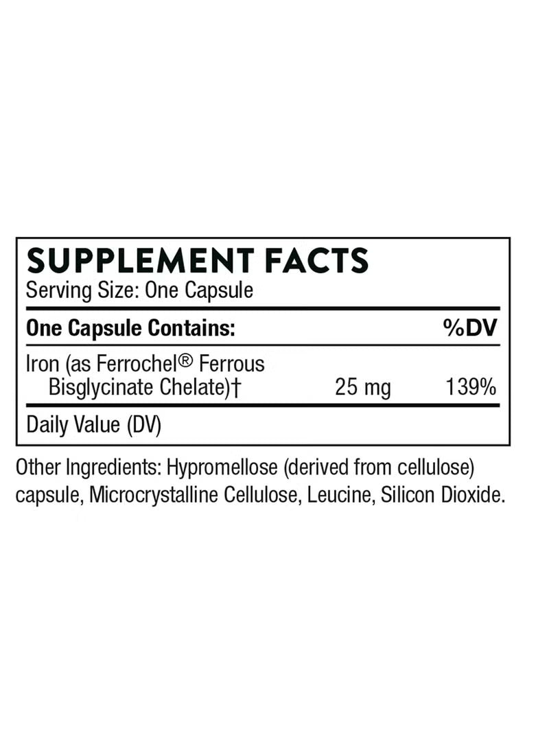 Mumzar Iron Bisglycinate Supplement UAE Supplement Facts with Dosage Information