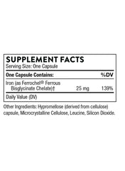 Mumzar Iron Bisglycinate Supplement UAE Supplement Facts with Dosage Information