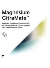 Magnesium CitraMate product info card with absorption and dosage text