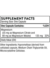Thorne Magnesium CitraMate capsules UAE with 135 mg of magnesium for dietary support