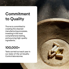 THORNE magnesium glycinate supplement UAE shown in a bowl with a focus on quality and testing