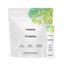 THORNE creatine powder pouch and stick pack, unflavored creatine monohydrate