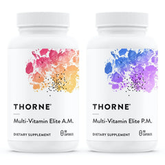 THORNE - Multi-Vitamin Elite - Daily Nutritional Supplement - AM Formula Supports Cellular Energy Production &PM Formula Supports Restful Sleep* - Gluten-Free, Dairy-Free - 180 Capsules - 30 Servings - Mumzar