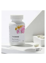Thorne Basic Prenatal bottle with 90 capsules, shown with tablets; 0.995 in