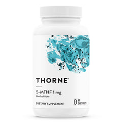 THORNE white bottle of 5-MTHF 1 mg methylfolate 60 capsules dietary supplement Thorne 5-MTHF 1mg benefits