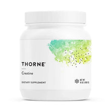 Creatine supplement bottle, green-speckle label, white cap (450 g)