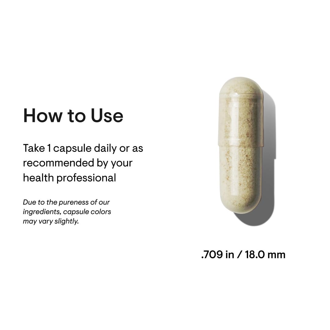 Thorne Iron Bisglycinate supplement beige capsule and how to use instructions take one capsule daily size 0.709 inch 18 mm