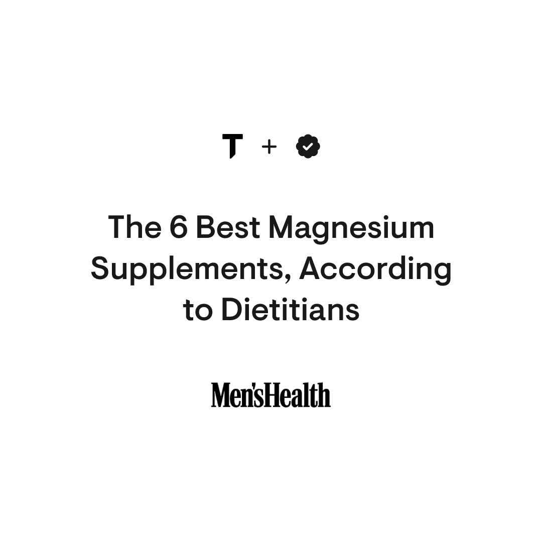 Mens Health headline graphic about top magnesium supplements featuring THORNE magnesium citrate malate supplement