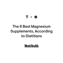Magnesium supplement marketing graphic with THORNE logo and Men’sHealth text