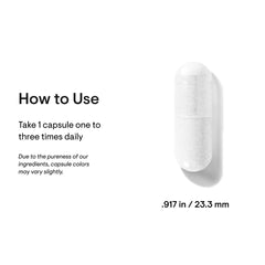 THORNE magnesium citrate malate supplement white capsule with usage instructions take 1 capsule one to three times daily