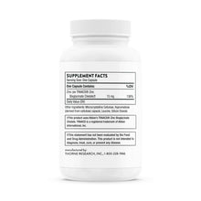 THORNE Zinc Bisglycinate 15 mg bottle, back label with Supplement Facts panel