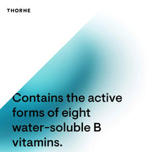 Supplement graphic stating it contains the active forms of eight water-soluble B vitamins