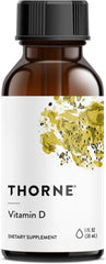 THORNE Vitamin D Liquid Supplement in a 1 fl oz bottle, ideal for maintaining health in UAE