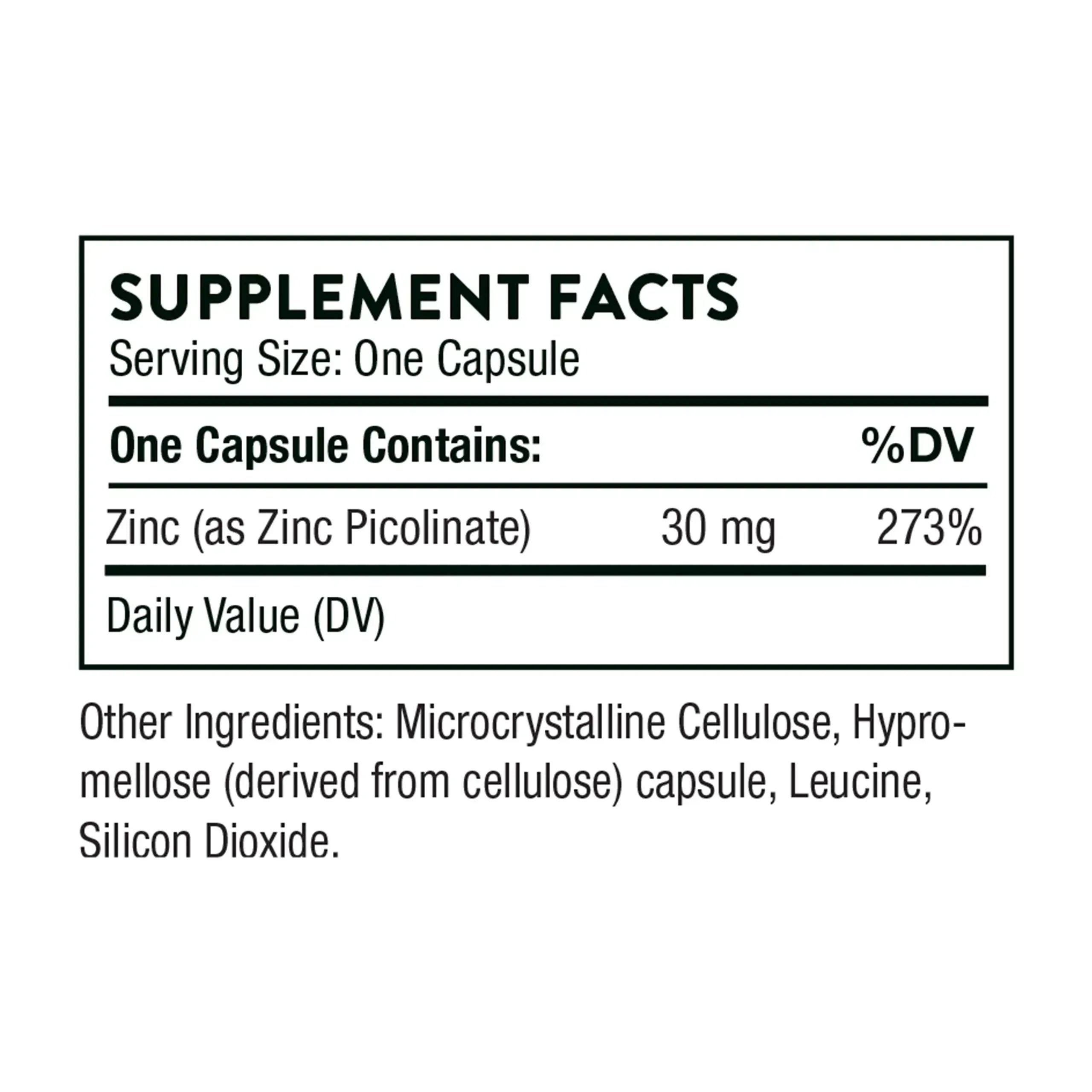 THORNE - Zinc Picolinate 30 mg - Well-Absorbed Zinc Supplement for Growth and Immune Function* - 60 Capsules - Mumzar
