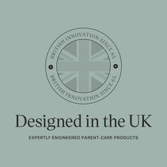 Tommee Tippee silicone soother 0-6 months product label showing Designed in the UK seal and British innovation badge