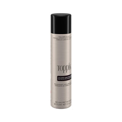 Toppik hair fiber fixing spray in a sleek can for enhancing hair volume and thickness