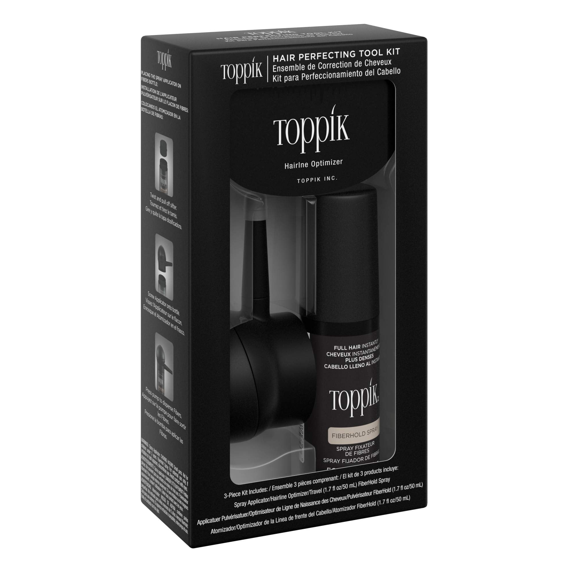 Toppik Hair Perfecting Toolkit featuring Hair Optimizer for fuller-looking hair and easy application