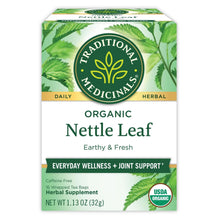 Organic Nettle Leaf herbal tea box with 16 tea bags and USDA Organic seal