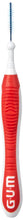GUM Trav-Ler interdental brush with red handle and blue bristle head