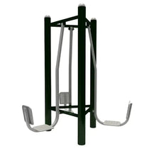 Dark green triple leg presser with two side foot pads and central frame