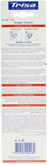 Trisa tongue cleaner retail backing card packaging with Trisa logo usage illustrations instructions and barcode