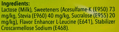 Tropicana Slim Stevia Sweetener Tablet ingredients label showing lactose and sweeteners like stevia sucralose acesulfame