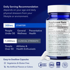 TRU NIAGEN blue bottle and capsules 300 mg starter and 1000 mg clinical nicotinamide riboside supplement
