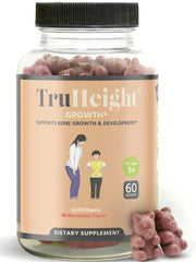 TruHeight Growth multivitamin watermelon flavor bottle of 60 height growth gummies for kids supporting bone development